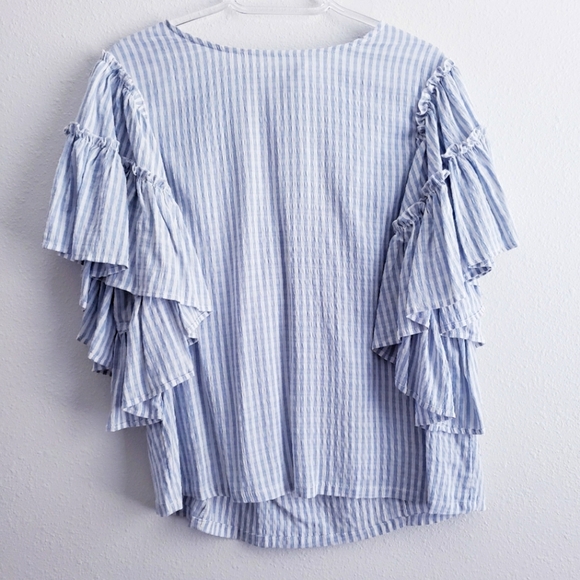 Anthropologie Pilcro Sybil Ruffle Teir Sleeve Blouse - Picture 2 of 8